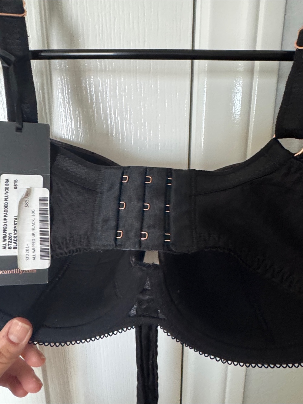 Everyday Support Black Padded Lace-Overlay Bra - Picture 6 of 11